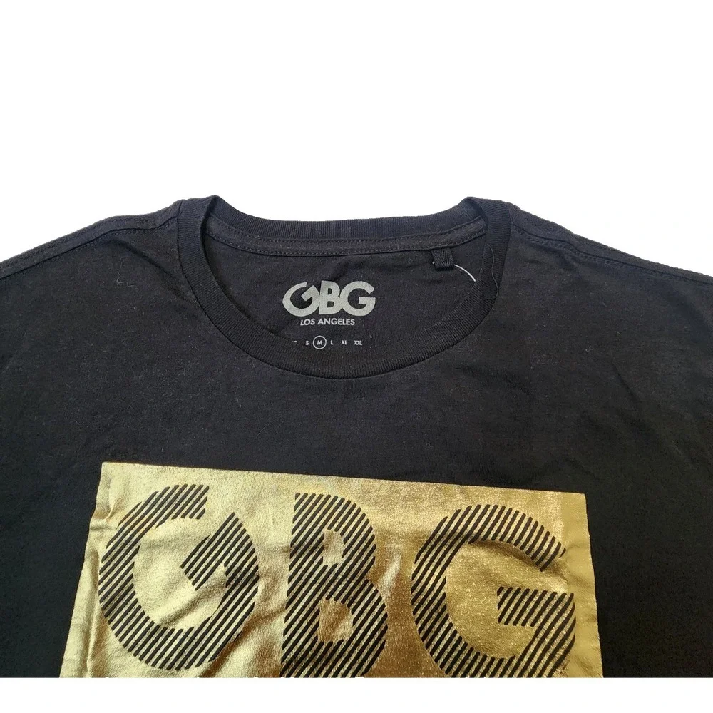 G by GUESS Los Angeles Men's Short Sleeve T-Shirt Size M Jonathan Tee Black/Gold - Picture 6 of 7